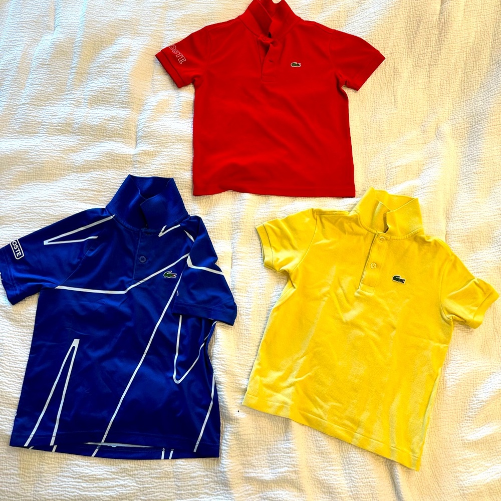 Mint condition/   3 Lacoste Polo Shirts for Boys Size 6 , only used a few times.